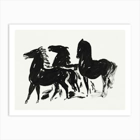 Three Horses 1 Art Print