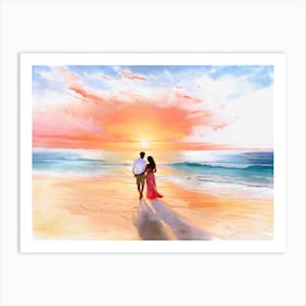 Sunset On The Beach 1 Art Print