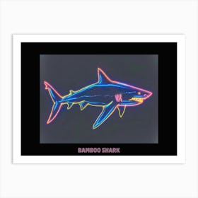 Neon Pink Aqua Bamboo Shark Poster 3 Art Print
