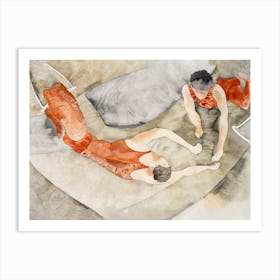 Two Trapeze Performers In Red, Charles Demuth Art Print