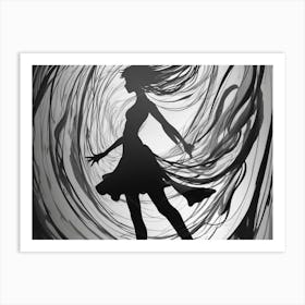 Silhouette Of A Woman Art Print