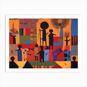 African Quilting Inspired Art, 1211 Art Print