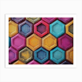 Colorful Hexagons Art Print