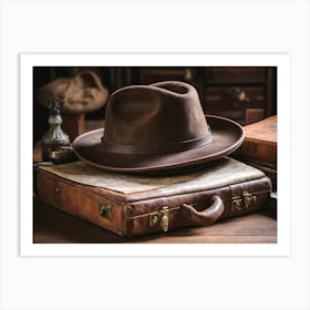 Hat On A Suitcase Art Print