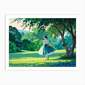 Girl In The Park Art Print