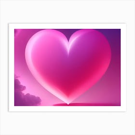 A Glowing Pink Heart Vibrant Horizontal Composition 59 Art Print