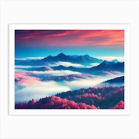 Sunrise Over The Mountains 3 Art Print