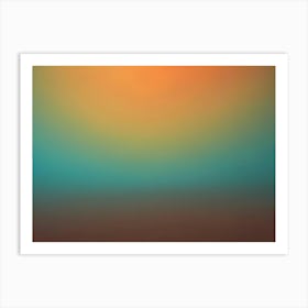 Abstract Blurred Gradient Background With Yellow, Orange, And Turquoise 1 Art Print