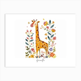 Little Floral Giraffe Poster Art Print