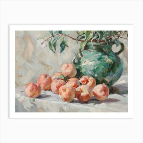 Peaches In A Vase Art Print