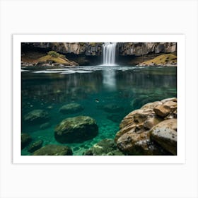 Waterfall In Iceland Art Print