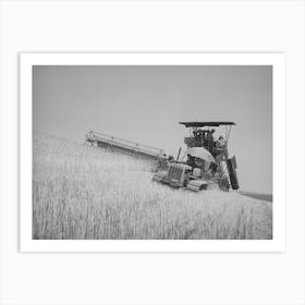 Untitled Photo, Possibly Related To Caterpillar Drawn Combine Working In Wheat Fields, Whitman County Art Print
