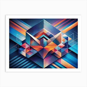 Abstract Geometric Artwork With 3d Shapes Art Print