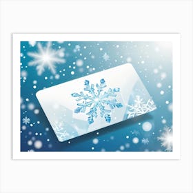 Card Featuring Defocused Snowflake Pattern Radiating Shine Abstract Design Gently Juxtaposing Wint (1) Art Print