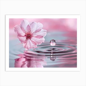 Cherry Blossoms In Water 1 Art Print