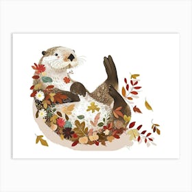 Little Floral Sea Otter 2 Art Print