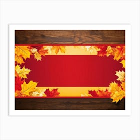 Banner Featuring A Seamless Pattern Of Oak And Maple Leaves Brilliant Shades Of Yellow And Orange E (1) Art Print