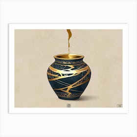 Gold Vase Art Print