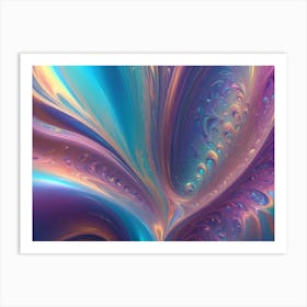 Abstract Image Of Swirling, Fluid Colors In Shades Of Blue, Purple, And Orange Art Print