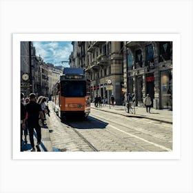 Street Life In Milan Art Print