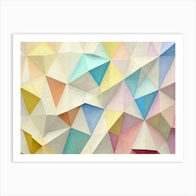 Pastel Abstract Triangles Poly Colors Geometric 1 Art Print