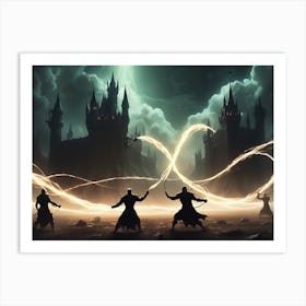Battle of the elements of Light and Dark Art Print
