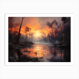 Sunset Over The River 5 Art Print