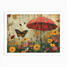 The Rebuff: Ornate Illusion in Contemporary Collage. Butterfly In The Garden Art Print