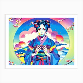 Geisha Poly Art 2 Art Print