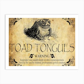 Toad Tongues, Halloween Poster Art Print