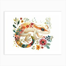Little Floral Gecko 2 Art Print