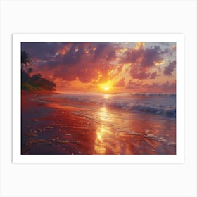 Sunset On The Beach 4 Art Print