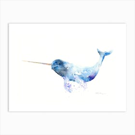 Nomadic Narwhal Watercolor Art Print Art Print