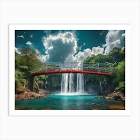 Waterfall Bridge Art Print