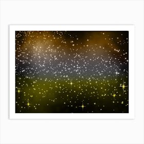 Gold, Silver, Brown Shining Star Background Art Print