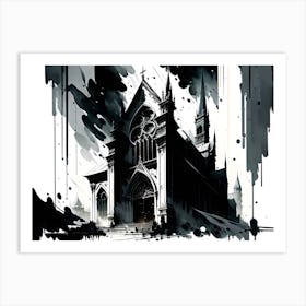 Church In Black And White 2 Art Print