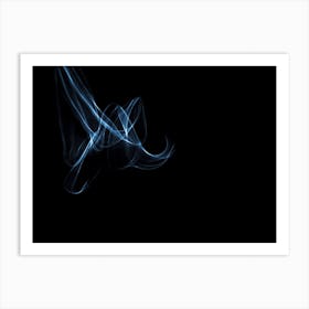 Glowing Abstract Curved Light Blue And White Lines 3 Art Print