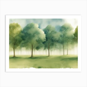 Watercolor Trees Art Print