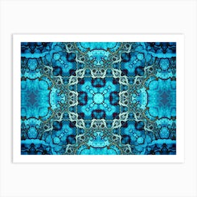 Blue Fractal Art Print