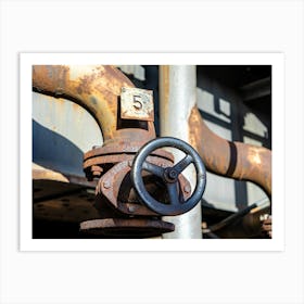 Rusty Pipes And Valves At Landschaftspark Duisburg-Nord Germany Affiche