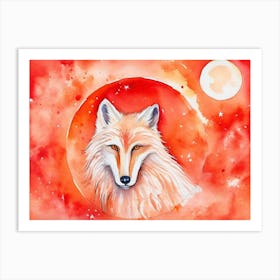 Wolf In The Moonlight 11 Art Print