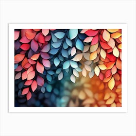 Elegant Colorful With Vibrant Flower Hanging Branches 7 Art Print