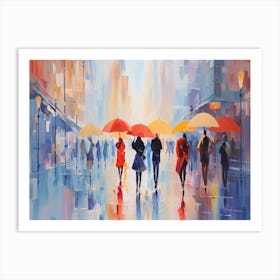 People In The Rain Art Print