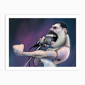 Freddie Mercury Caricature Art Print