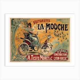 Vintage Advertising Poster Of A French Car Art Print