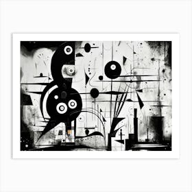 Resistance Abstract Black And White 6 Art Print