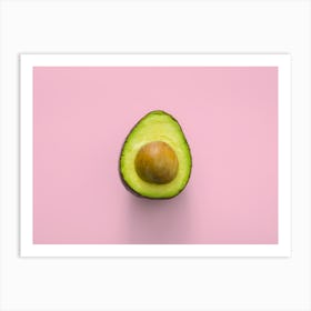 Avocado On Pink Background Art Print