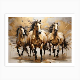 Three Horses Running 1 Art Print