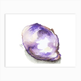 Oyster Shell in violet Art Print