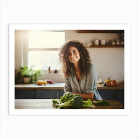 Healthy Woman In Kitchen 7 Art Print